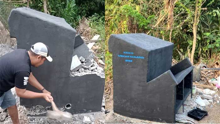Pembongkaran Fasilitas Pembakaran Sampah KKN UMMI