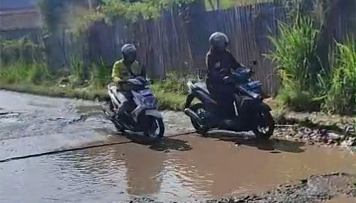Jalan Jalur Baru Sukaraja Sukabumi Rusak Parah,  Ancam Keselamatan